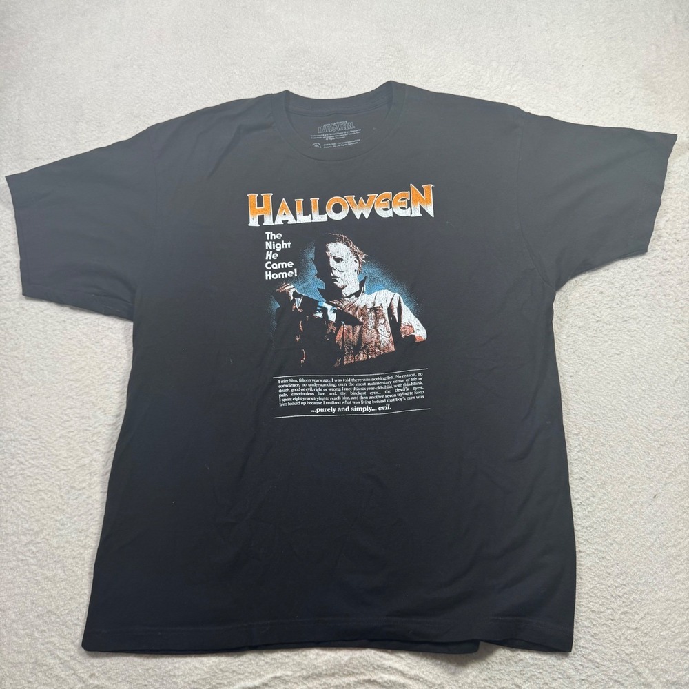 Halloween Michael‎ Myers T-Shirt Mens XL Black Graphic Horror Movie Slasher Tee